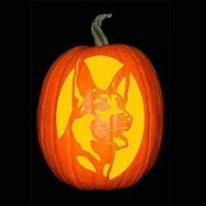 german shepherd pumpkin stencil